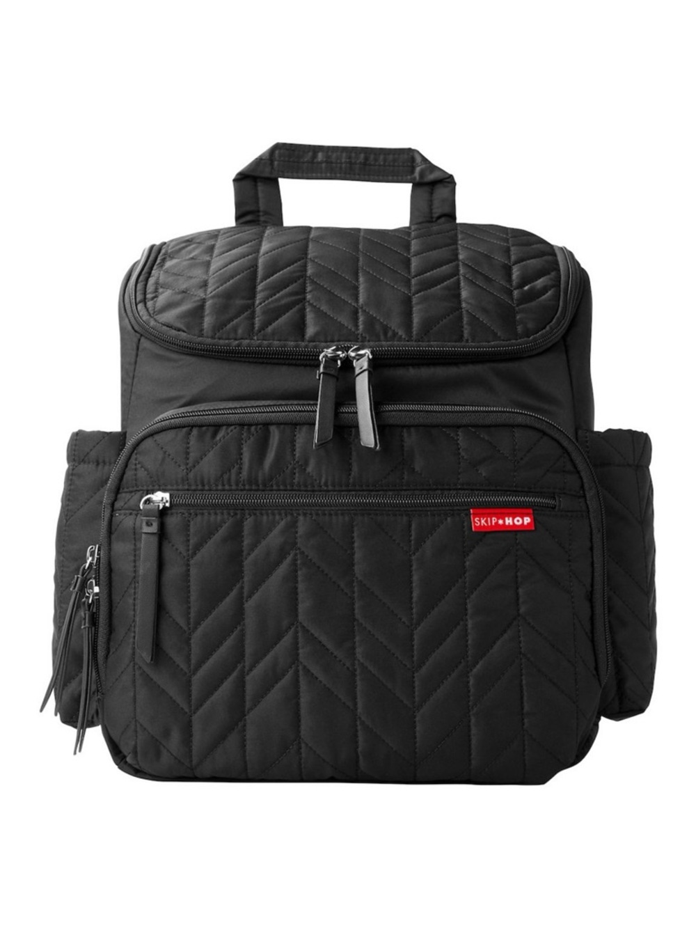 Skip Hop Forma Black Quilted Backpack with Multiple Pockets
